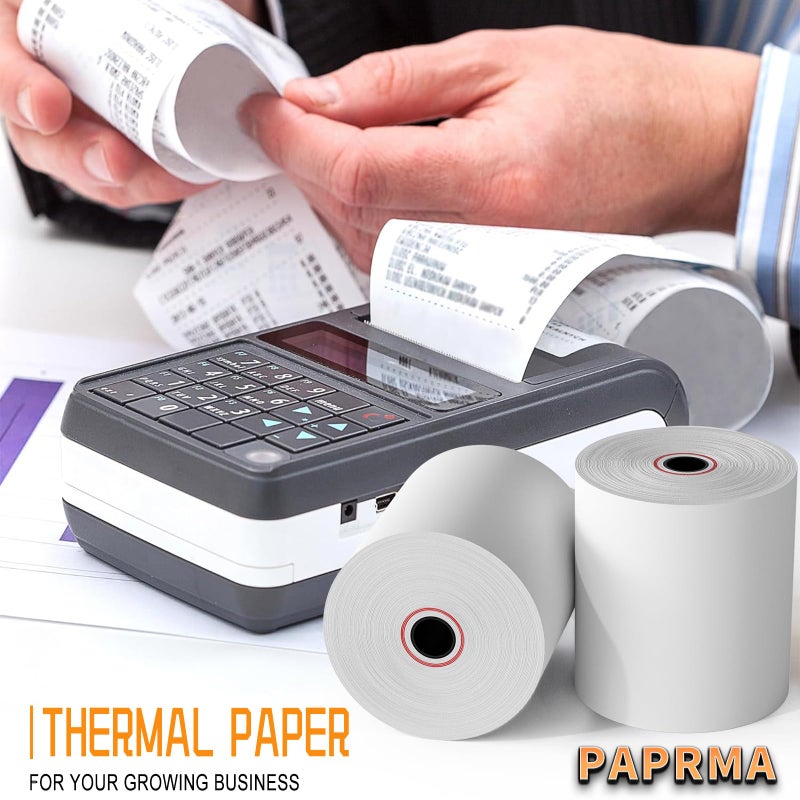 PAPRMA 3 1/8'' x 230ft' Thermal Paper Receipt 10 Rolls, Receipt Paper POS Cash Register Paper for Credit Card Machine Square Terminal Printer - Image 5